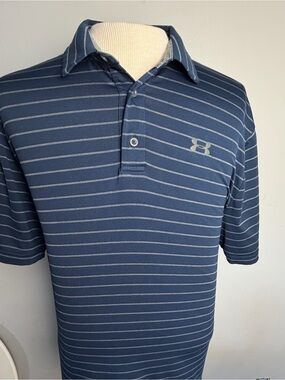 Under Armour LG Men's Navy Blue Striped Polo
